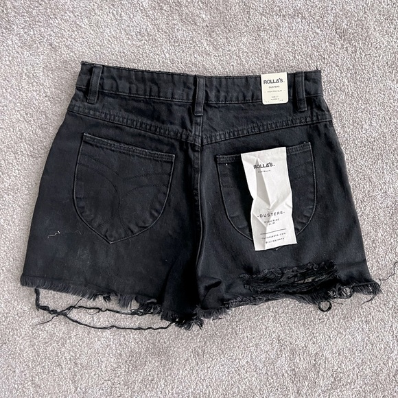 BRAND NEW ✨ Rolla black Duster Shorts size 27 - Picture 2 of 3
